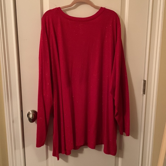 NWT Sonoma Everyday Tee holiday red w/gold sparkles cotton stretchy size 5x - Picture 8 of 11